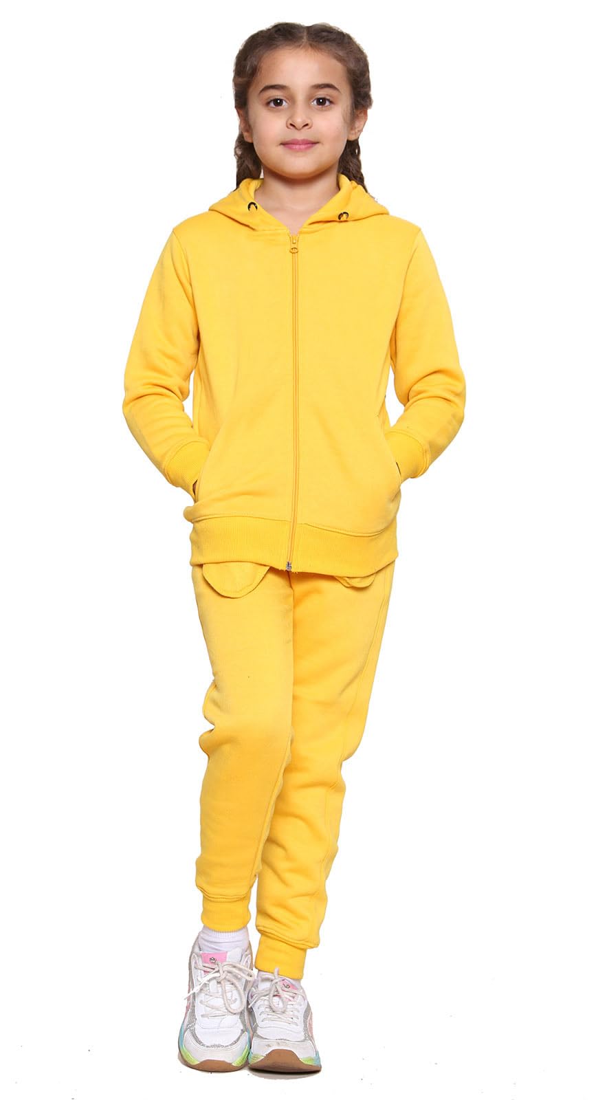 Boys Kids Tracksuit Set Hoodies Plain Tracksuit Hoodie with Jogger Sweatpants Sports Activewear Set Girls