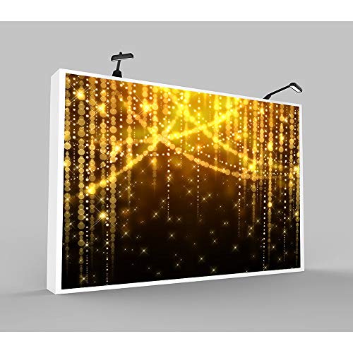 Glitter Backdrop Black And Gold Bokeh Spots Photography Background 10X7Ft Party Decor Photo Booth Studio Props Gorge413 #TOP3