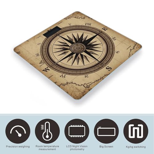 Báscula digital Compass Wind Road Map vidrio templado 26x26cm miniatura 3