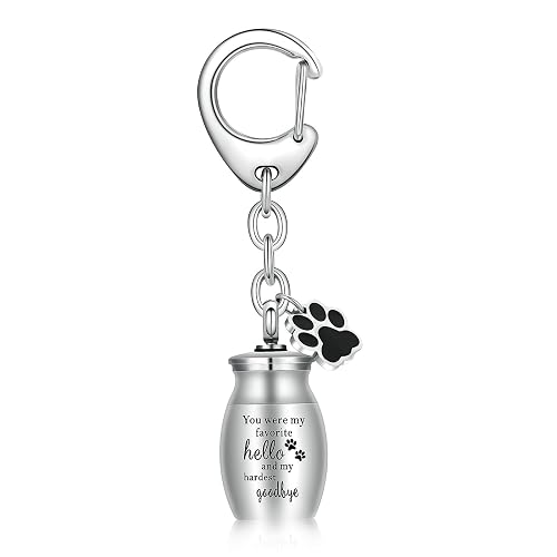 VCCWYQK Joyería de cremación para cenizas de perro, huella de perro, urna conmemorativa