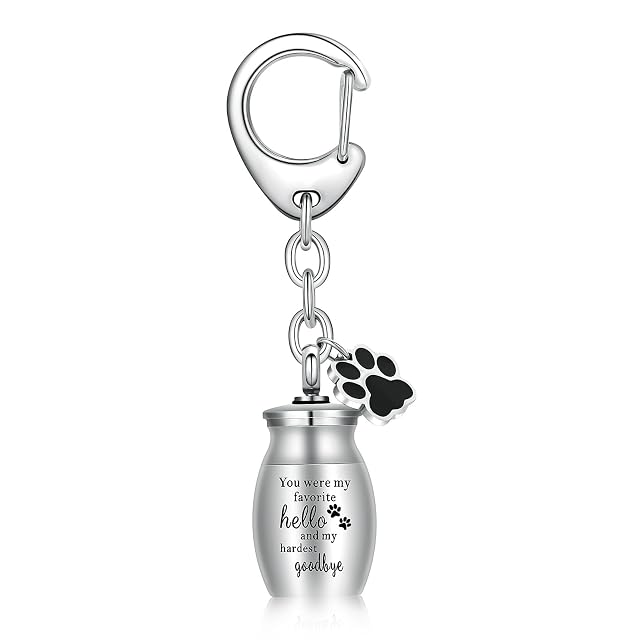 VCCWYQK Joyería de cremación para cenizas de perro, huella de perro, urna conmemorativa