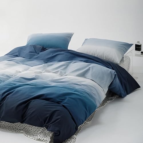 Miniatura 3 de CLOTHKNOW Juego de edredón de tamaño King, color azul y blanco, juego de edredón azul marino, juego de ropa de cama azul, juego de ropa de cama