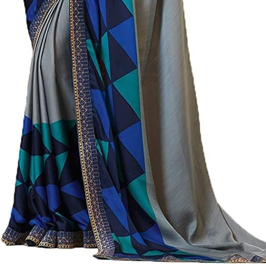 Miniatura 3 de Rihana Fashion Ropa de fiesta india para mujer, Sari estampado con blusa sin coser, A 20