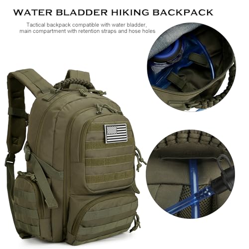 30L Military Tactical Backpack for Men 3 day Assault Pack Molle Daypack Army Hiking Rucksack (Army Green) - Image 5