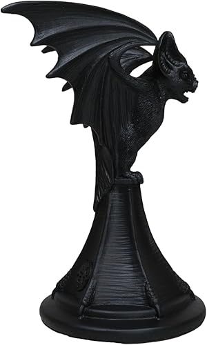 Ebros Gift Mystical Wicca Gárgola Gárgola negra gótica vampiro sangre murciélago sanguijuelas Vespertilio Candelabro Figura 7.25 pulgadas de alto