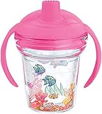 Tervis 1177831 Fishy Fun Tumbler with Wrap and Playful Pink Lid 6oz My First Tervis Sippy Cup, Clear