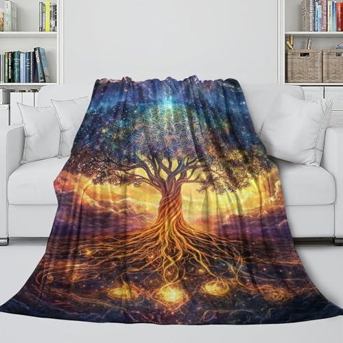 Couverture moelleuse arbre de vie : plaid de qualité supérieure pour lit