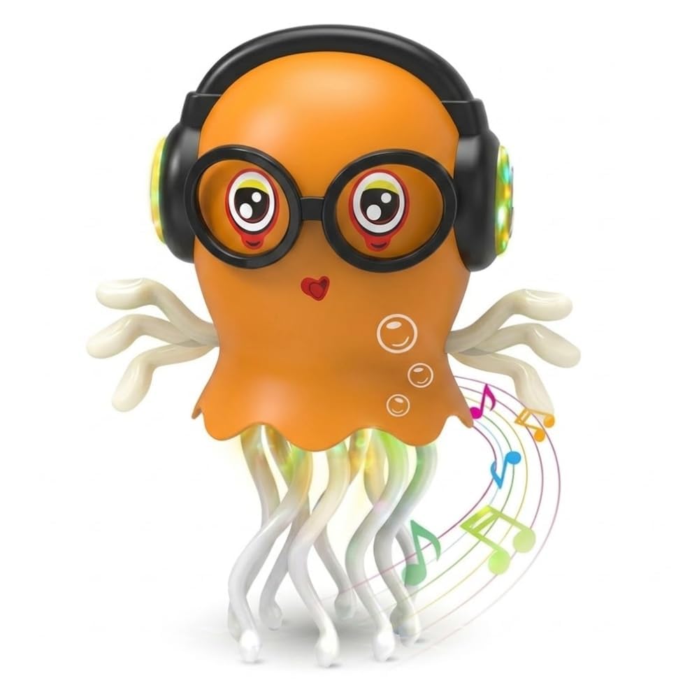 Cute Musical Jellyfish Dancing Toy for Kids with LED Lights & Sound | Cartoon Octopus Walking Toy | Battery Operated Interactive Educational Toy | Birthday Gift for Boys & Girls.-image-27