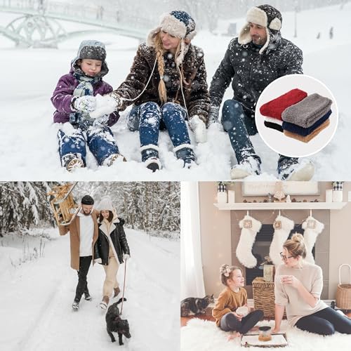 OVOV White Fuzzy Fluffy Warm Cozy Slipper Socks for Men - Soft Comfy Fleece Sleep Socks4