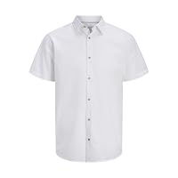 JACK & JONES Jjhenry Slub - Maglietta a Maniche Corte, Bianco