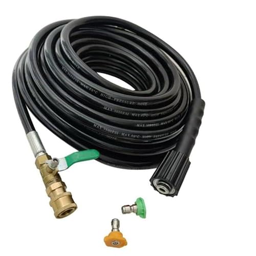 Helilyco Kit tubo dell'acqua ad alta pressione per la pulizia del giardino, tubo flessibile in PVC da 7 m o 10 m, con ugello di collegamento rapido e valvola girevole da 1/4