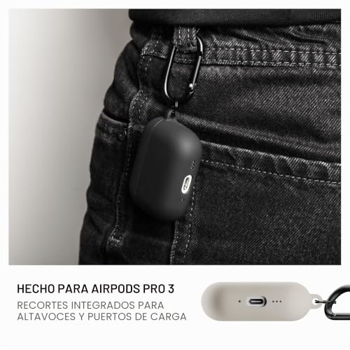 Funda AirPods Pro 3 Native Union silicona arenisca con clip 4