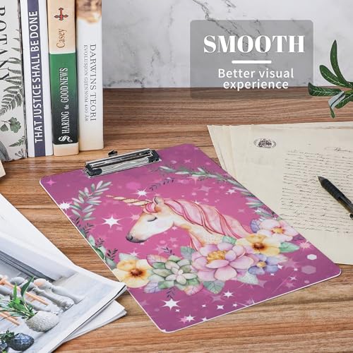 Planchettes à pince fleur licorne A4 pour organiser vos cours - 5