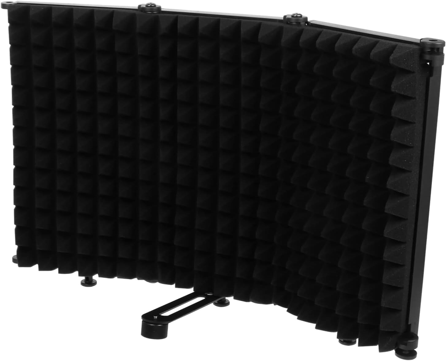 Microphone Windproof Shield with Sound Filter Portable Isolation Booth for Vocal Recording Reduces Plosive Noise and Wind Interference for Home Studio Use Black