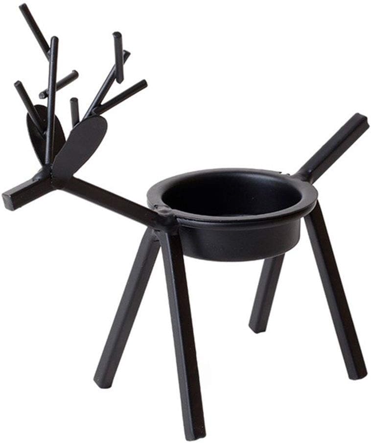 6 Pack Candelabra Candle Holder, Standing Christmas Decorations for Kitchen, Thanksgiving Decorations for Home, Floor Candle Holders, Reindeer Tealight Holders, Christmas Candle Holder (Black)