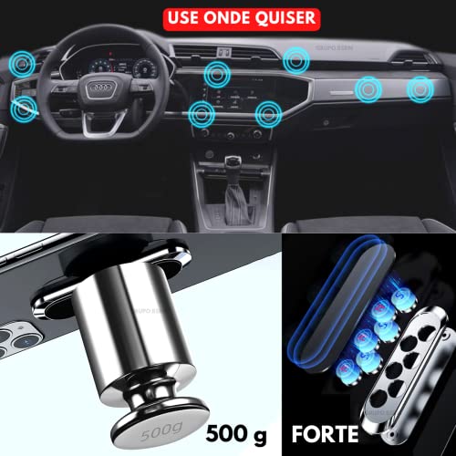 Kit 2 Suporte Magnético Veicular Universal Para Celular 360° Carro GPS Imã Neodímio Com Adesivo Disc