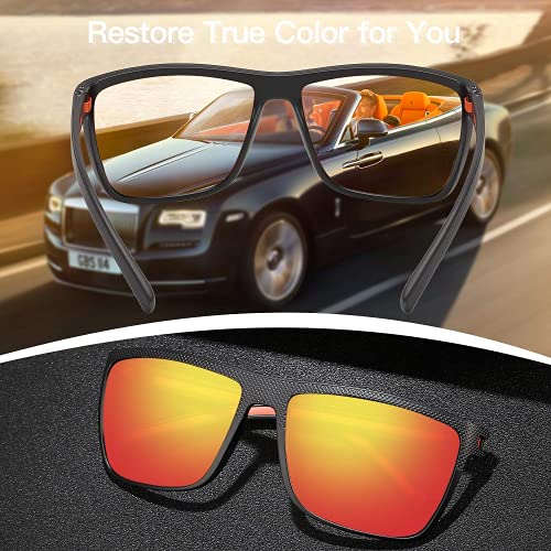 Image of ZENOTTIC Polarized Sunglasses for Men Lightweight TR90 Frame UV400 Protection Square Sun Glasses