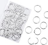 AKONEGE 0.75 Inch Loose Leaf Binder Rings, (50 Pack) Small Office Book Rings, Nickel Plated Steel Binder Rings, Keychain Key Rings, Metal Book Rings, Index Card Rings Silver, for School, Home, Office
