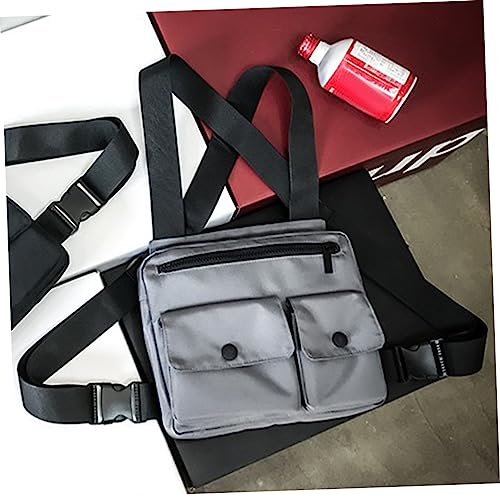 Chaleco bolsa de cofre Yardwe de nylon negro con soporte ajustable para teléfono móvil 4