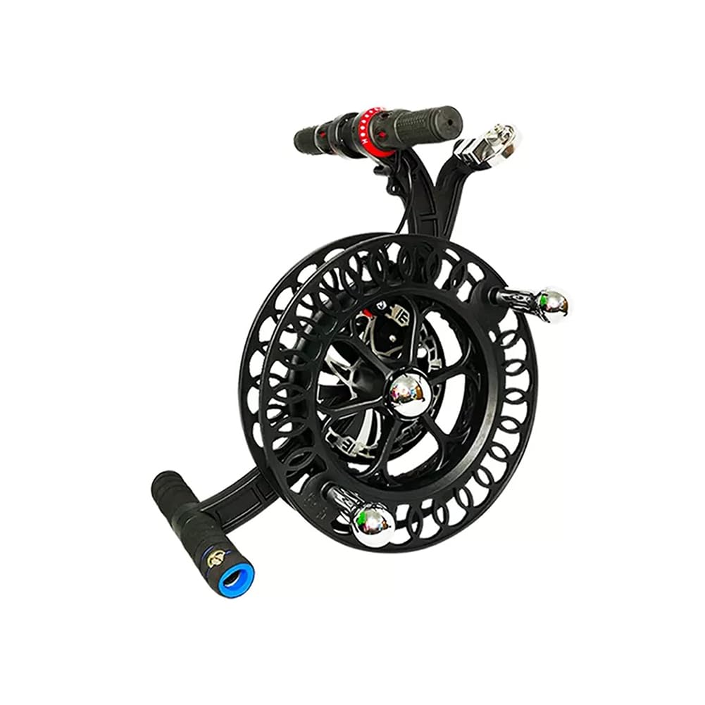 KK-GAL Heavy Duty Large Kite String Reel Winder, Professional Metal Kite String Spool, Smooth Rotation Ball Bearing, Kite String Line Reel Winder with Lockable Grip, for Big Kite Flying,Black 26cm