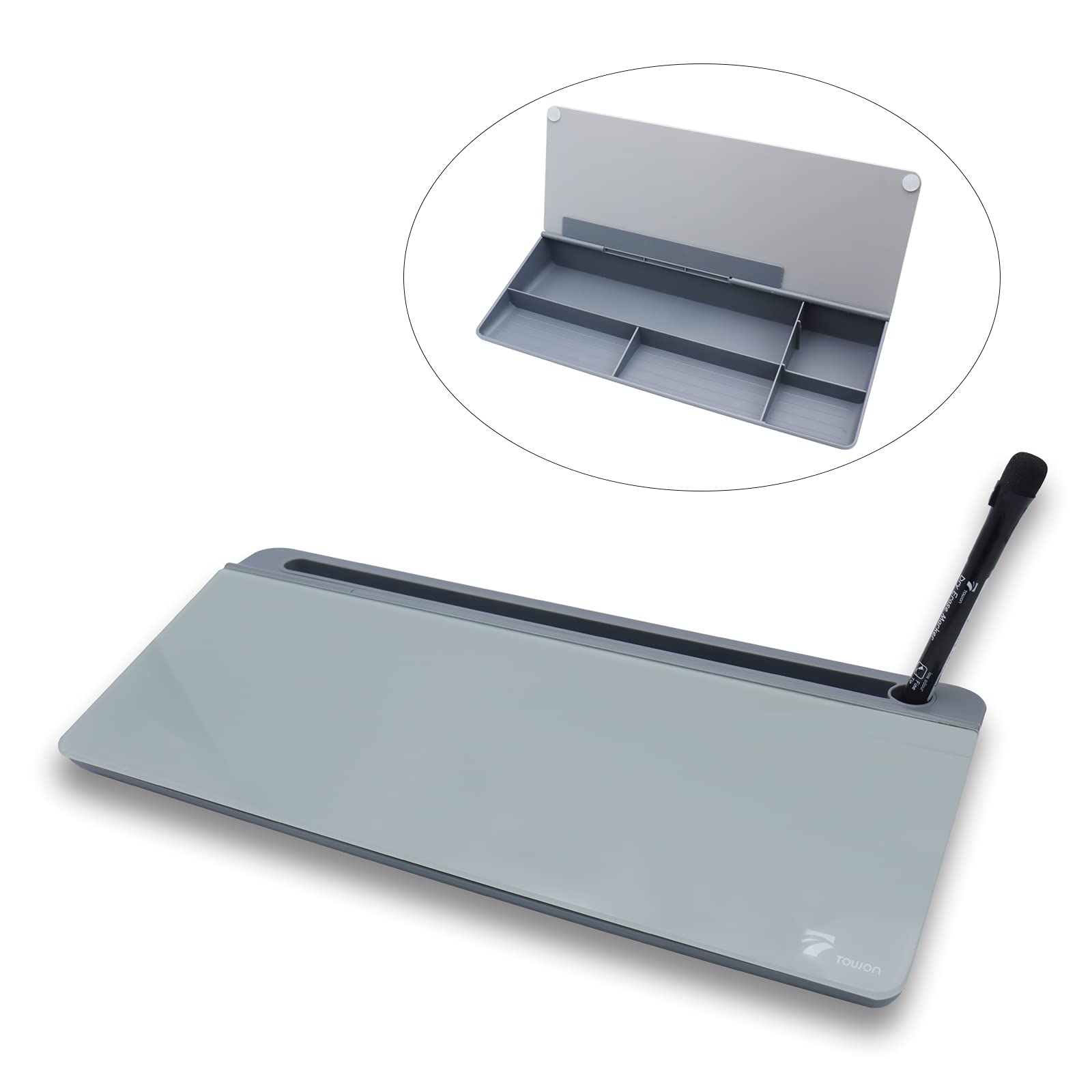 Buy TOWON Small Tilted Desktop Glass Whiteboard, Notepad Computer