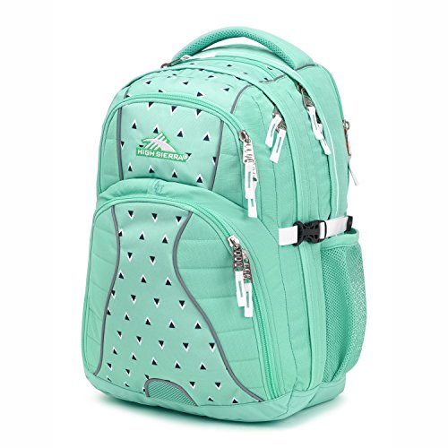 Image of High Sierra Swerve Laptop Backpack, Aquamarine /Tri Geo /White, 19 x 13 x 7.75-Inch