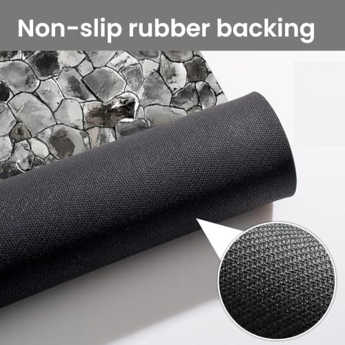 Image of MAXOSHINE PVC Bathroom Mats Anti Slip | Water Absorbent Bath Floor Mat | Quick Dry Anti Skid Bathroom Mats for Home | Door Mat for Wet Area 40x60 CM (Crushed Stone)