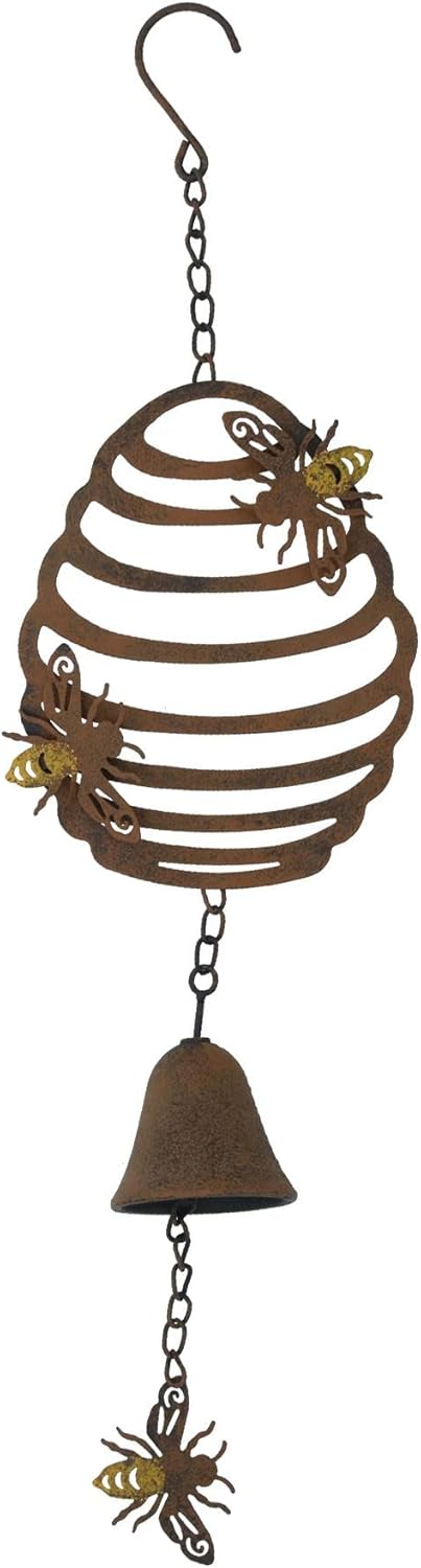 Beehive Wind Chime Bee Bell Hanging Garden Yard Ornament Decor Metal Wasp