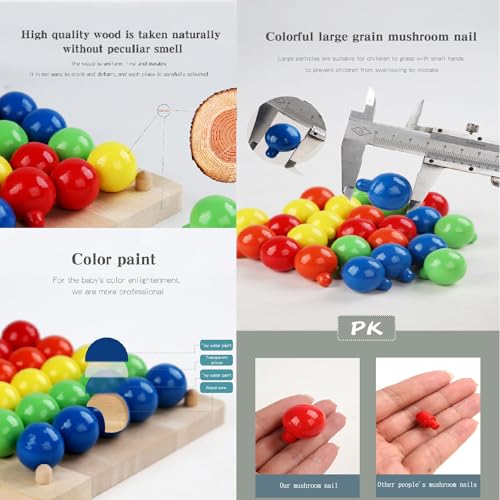 ENIKMOSD Mosaik Steckspiel ab 2 3 4 5 Jahre,Holz Steckspiel Montessori Spielzeug für Kinder,Kinderspiele zum Farbenlernen Pädagogisches Lernspielzeug Geschenk für Kinder Mädchen Jungen