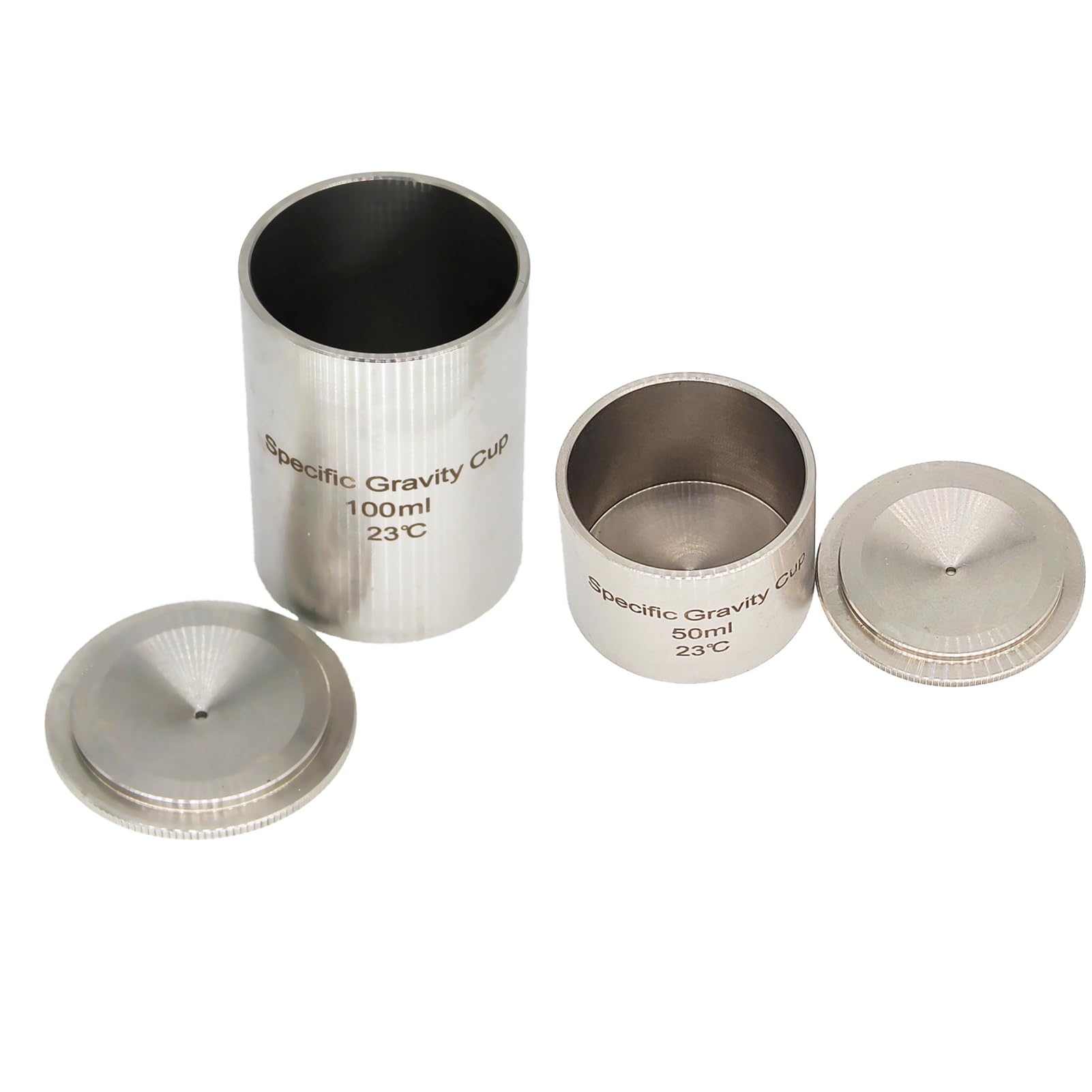High Precision Stainless Steel Specific Gravity Cup Density Cup Pycnometer 100 mL and 50 mL Simple Pack
