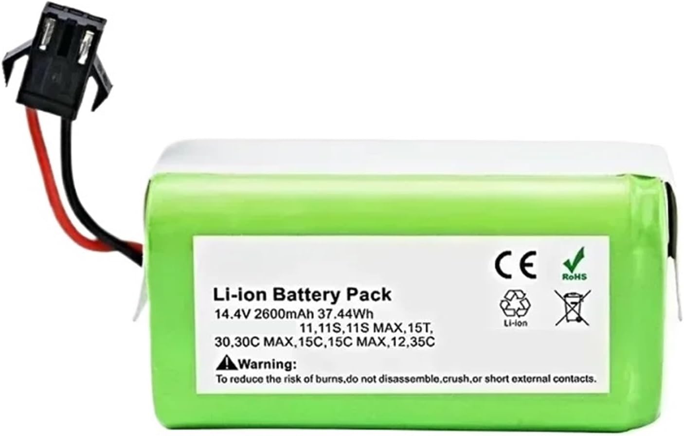14.4V 2600mAh Li-ion Battery, Compatible For Deebot, N79S N79 DN622, Compatible For RoboVac, 11 11S 12 35C X500 Robot Vacuum Cleaner Parts(2600mAh)