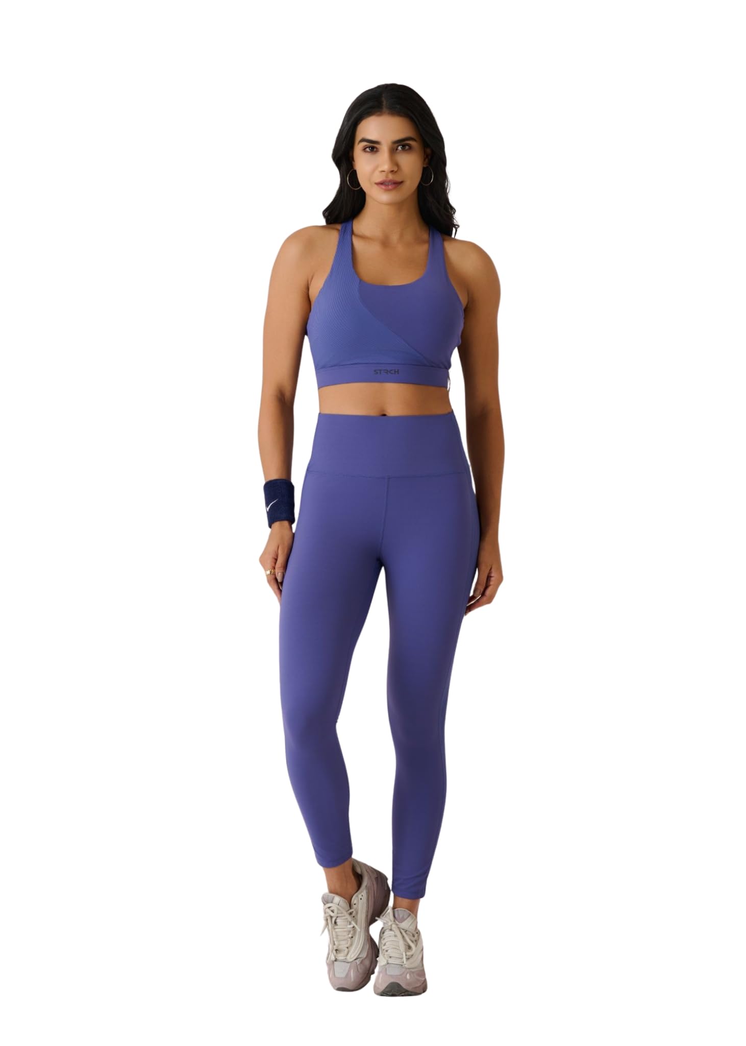 strch Women's Crossback Sports Bra | Slim Fit Scoop Neck Workout Bra with Removable Pads | Medium Support Gym Bra for Yoga, Running, Training & Fitness-picture-34