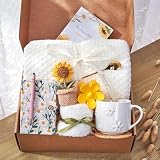 GivLovely Thinking of You Gifts for Women & Cozy Self Care Gift Box | Get Well, Birthday | Sunflower Themed Care Package | A Sending Sunshine Hug in a Box