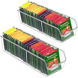 Fucdtefc F031 Kunststoff-Teebeutel-Organizer 2 Stück