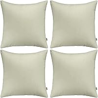 Vista 65 de Thmyo - Paquete de 4 fundas de almohada decorativas de 100 % algodón para lumbar, cómodas, sólidas, para Navidad/Halloween, fundas de cojín Blanco