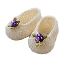 LOVE CROCHET ART Unisex-Child Simple And Sweet Cream Crochet Baby Booties For 0-6 Months Baby gallery image