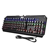 【104 Teclas & Anti-Ghosting】El teclado mecánico de juego le permite multiples teclas funcionan al mismo tiempo. Provee sensibles de alta velocidad, perfecto para autores, jugadores, programadores y etc.