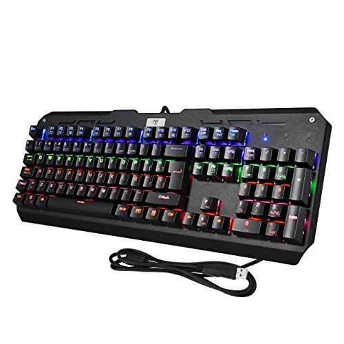 Teclado Mecánico Gaming de VicTsing, 104 Teclas y Switches Blue, con Cable...