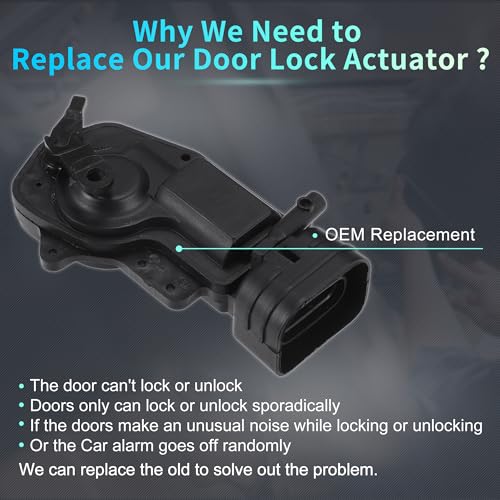 Image of X AUTOHAUX Replacement Front Left Driver Side Power Door Lock Actuator Motor for Toyota Sienna 1998-2003 Door Latch Actuator Assembly Replace No.6912008010 Black