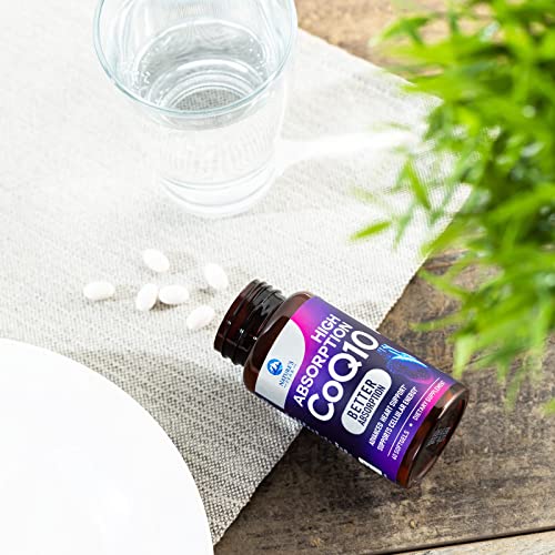 Coq10 100Mg Softgels, High Absorption Dietary Supplement For Heart Health Support, Energy Production, Nature's Gluten Free Antioxidant Coenzyme Q10 Supplement, 60 Day Supply - 60 Softgels #TOP6