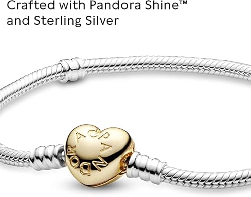 Heart Clasp Snake Chain Pandora Jewelry Moments Charm Bracelet Silver For Women 19 Cm #TOP1
