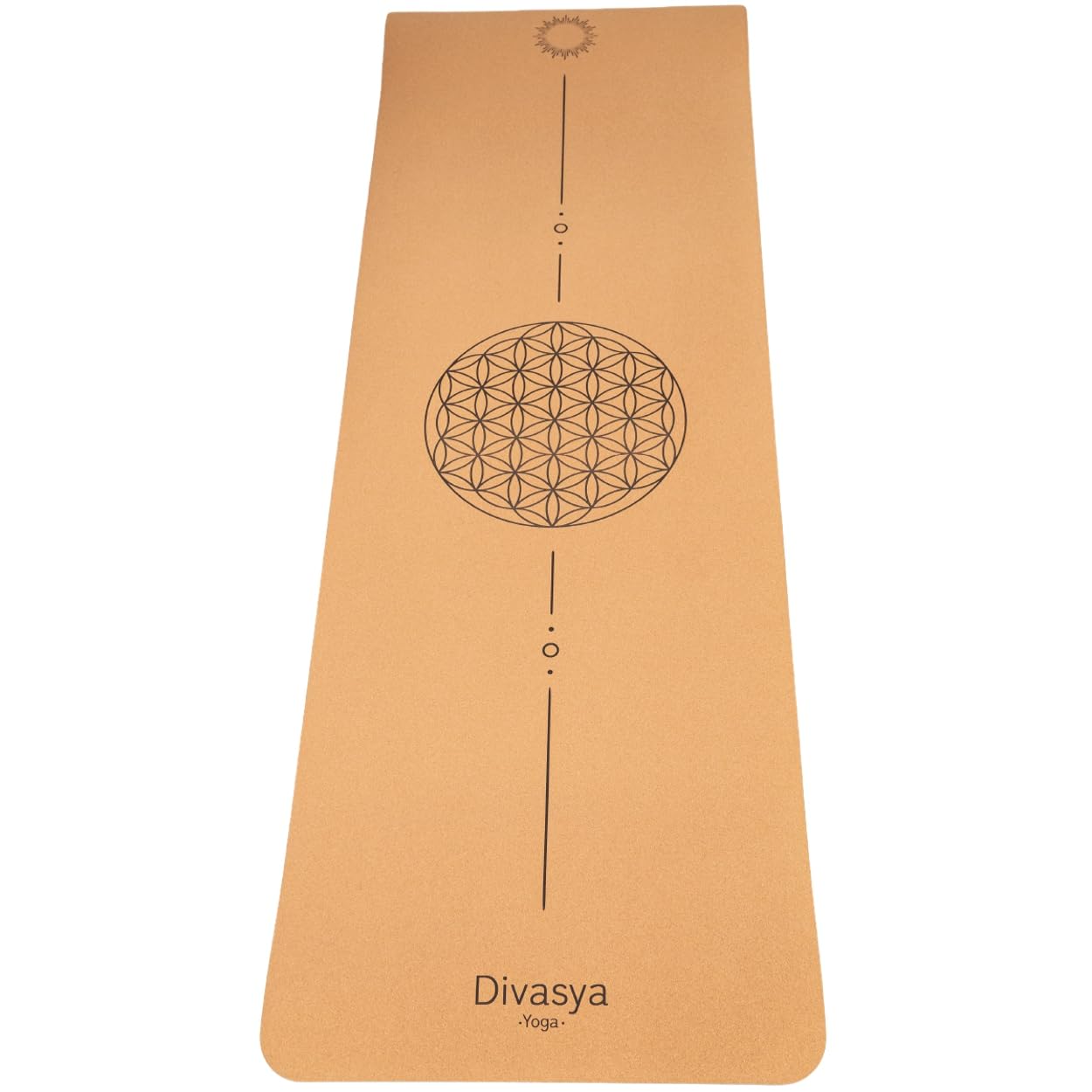 Leichte Yogamatte aus Kork & TPE | rutschfest & dämpfend | 183 x 61 x 0,6 cm | inkl. Tragegurt & Fixiergurt