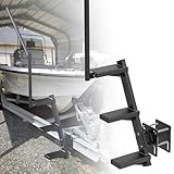 Sulythw Boat Trailer Steps Heavy Duty Boat Boarding Steps Ladder for Boat Trailer Tongue with Handrail, Universal Non-Slip 3 Steps Ladder with 500lbs Capacity