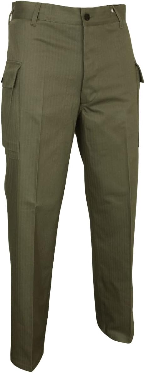 US HBT OD7 Trousers - Military Outdoor Pants Herringbone Twill 100% Cotton