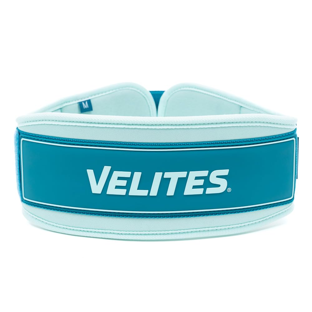 Velites - Cinturón Lumbar de Halterofilia - Oficial de la Real Federación de Halterofilia - Velcro con Extra Adherencia - Peso Muerto, Sentadillas, Snatch y Clean