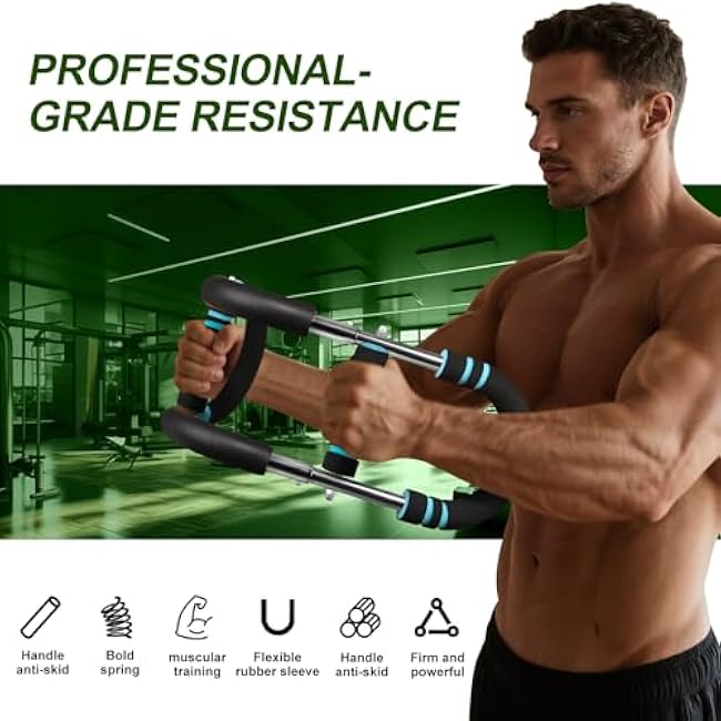 Twister Arm Trainer,Adjustable Chest Workout Equipment,60-110lb Chest Trainer for Men,Portable Power Twister Bar for Chest Clip Muscle & Arm Strength