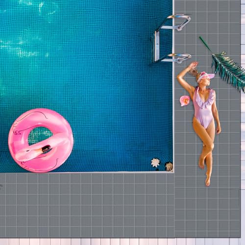 Tondiamo Pool Mat Non Slip Drainage Mats Swimming Pool Floor Deck Mats Rugs PVC Splash Mesh Hollow Doormat Roll for Outdoor Indoor Patio Restaurant Garage Kitchen Bathroom Safety(3 x 20 ft,Grey) by Tondiamo - Image 7