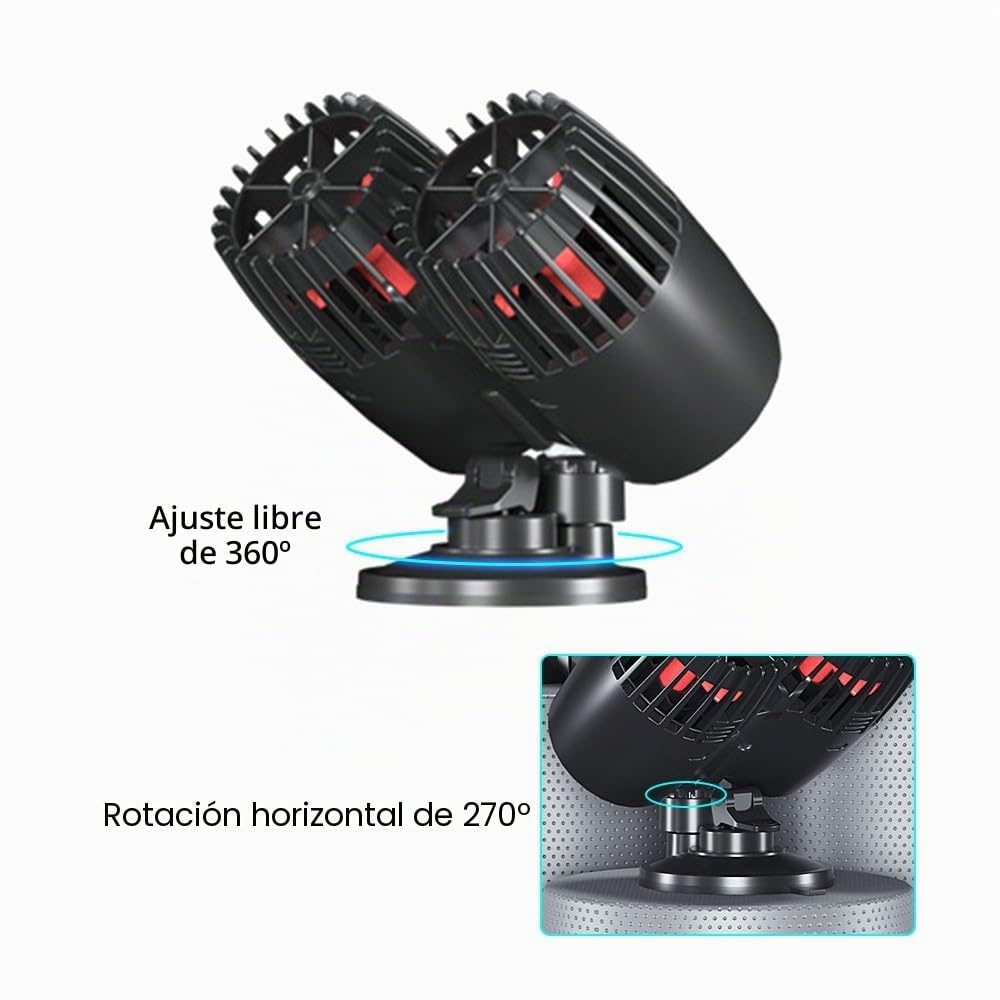 Bomba de flujo de acuario, 3000-20000 l/h, bomba de circulación giratoria de 360 °, para tanque de agua dulce y salada de 40 a 200 cm
