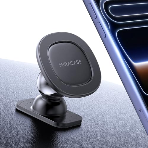 Image of miracase for MagSafe Car Mount【Strong Magnets】 Magnetic Phone Holder for Dashboard,360 Adjustable Car Phone Holder, Compatible with Garmin GPS iPhone Android and All Smartphones, Black