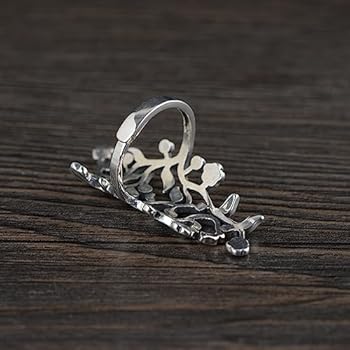 Vintage 925 sterling zilveren veerring met gouden vlinder blad veerring sieraden voor dames heren open verstelbaar